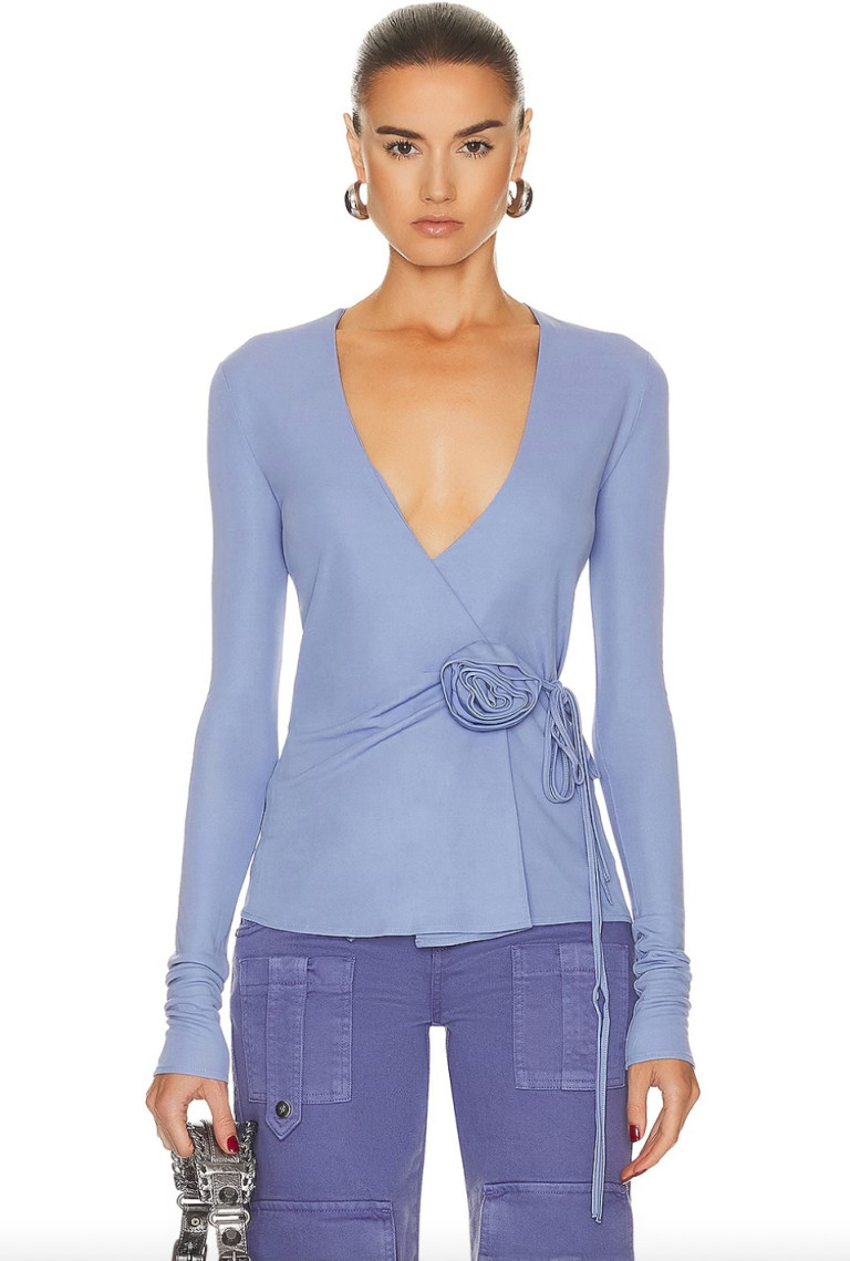 Blumarine Long Sleeve Wrap Top