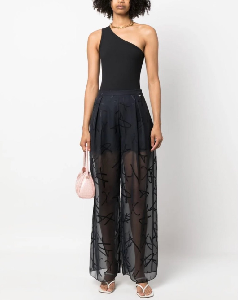 Armani Exchange Pleated Sheer Trousers