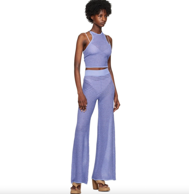 REMAIN Birger Christensen Purple Striped Lounge Pants