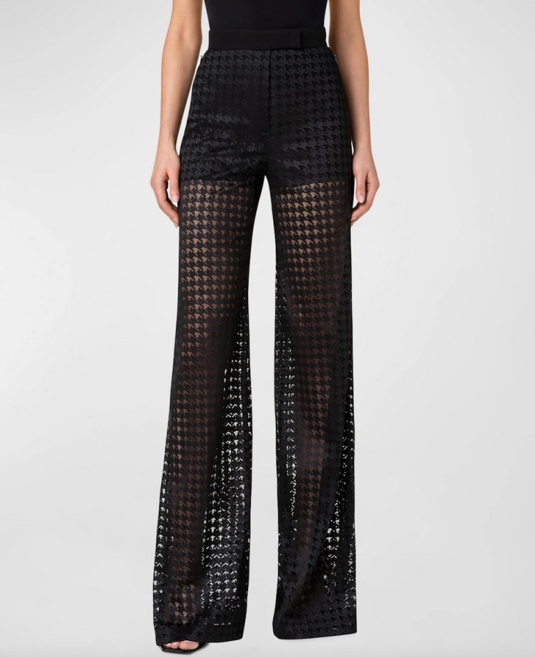 Akris Floretta Wide-Leg Sheer Trousers