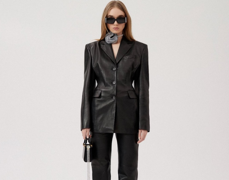Magda Butrym Leather Hourglass Blazer
