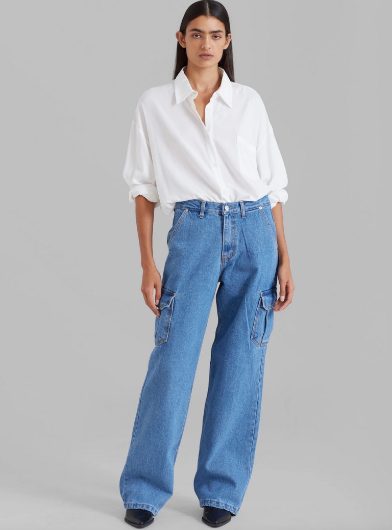 The Frankie Shop Kai Cargo Denim Pants