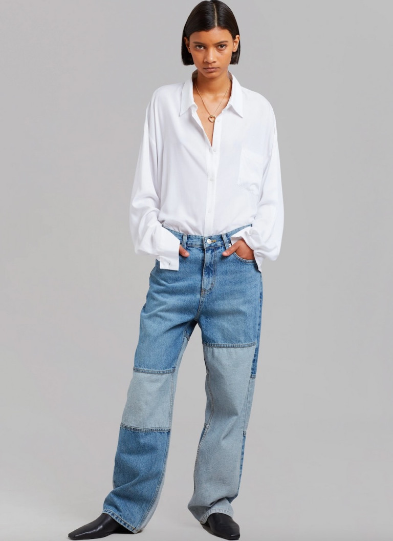 The Frankie Shop Gesina Patchwork Denim Pants