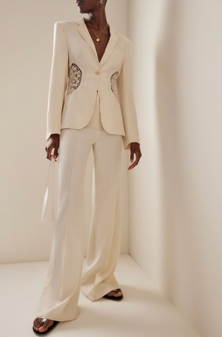 Diotima Tower Crochet-Detailed Blazer