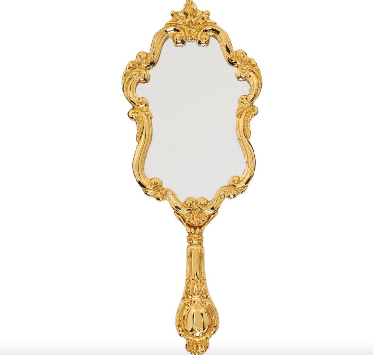Moschino Gold Mirror Brooch