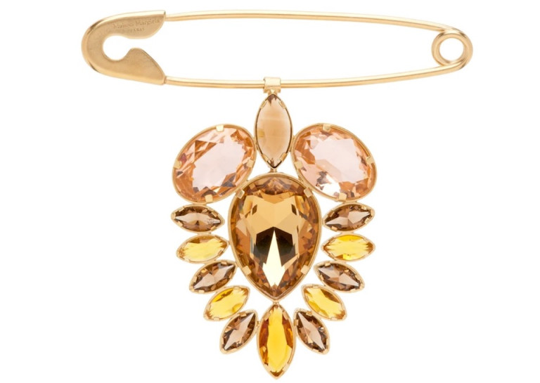 Maison Margiela Gold Graphic Brooch