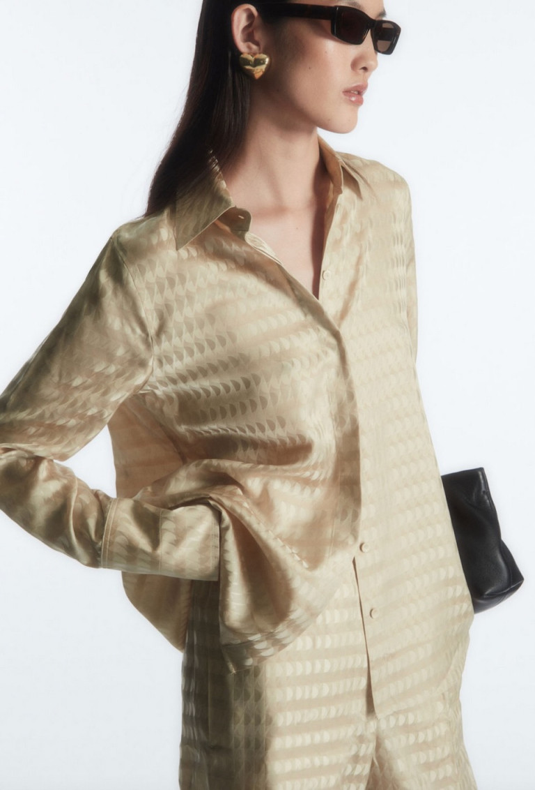 COS Geometric-Jacquard Satin Shirt