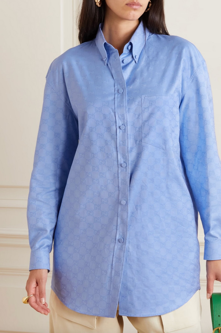 Gucci GG Supreme Cotton Oxford-Jacquard Shirt