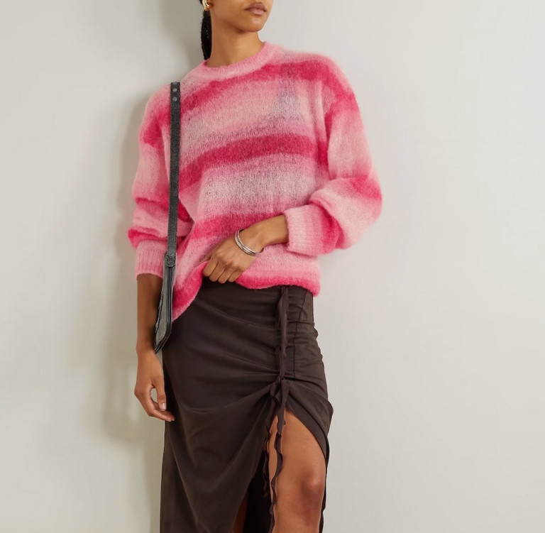 Re/Done Striped Brushed Knitted Sweater