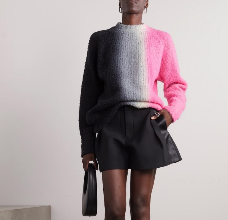Sacai Tie-Dyed Wool-Blend Sweater