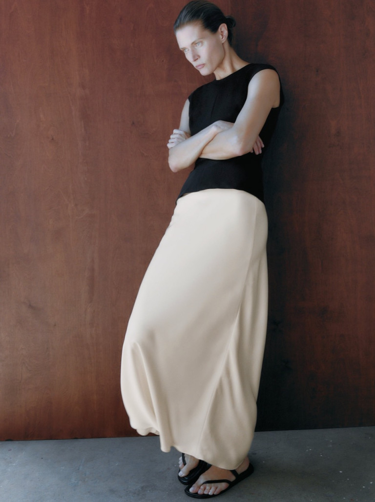 Zara Satin Effect Midi Skirt