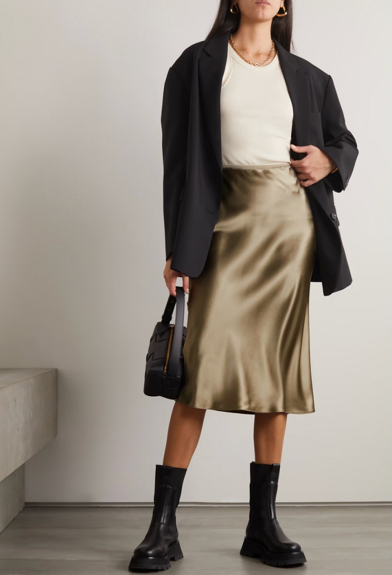 Joseph Isaak Silk-Satin Skirt
