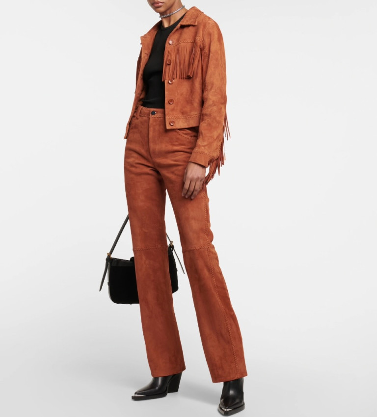 Dodo Bar Or Suede Jacket With Fringe
