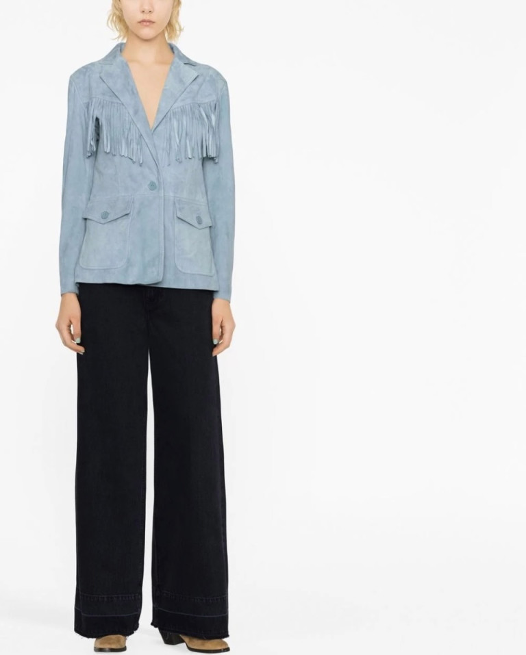 Maje Fringed Single-Breasted Jacket