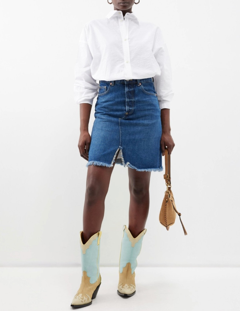 Toral Bi-Colour Suede and Leather Cowboy Boots