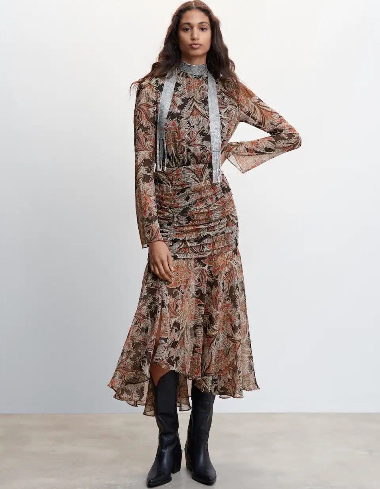 Mango Paisley Print Dress
