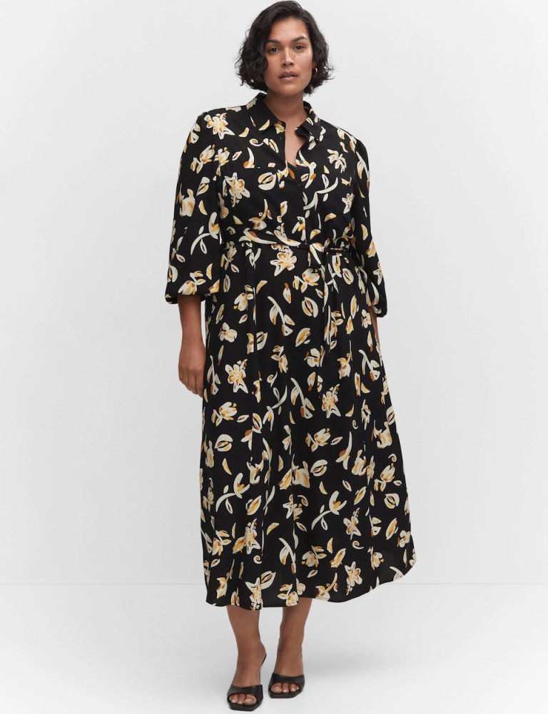 Mango Printed Shirt Dress