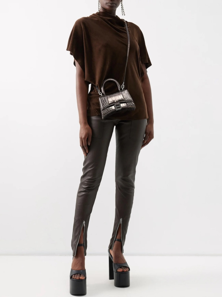 Rick Owens Dirt Leather-Blend Leggings