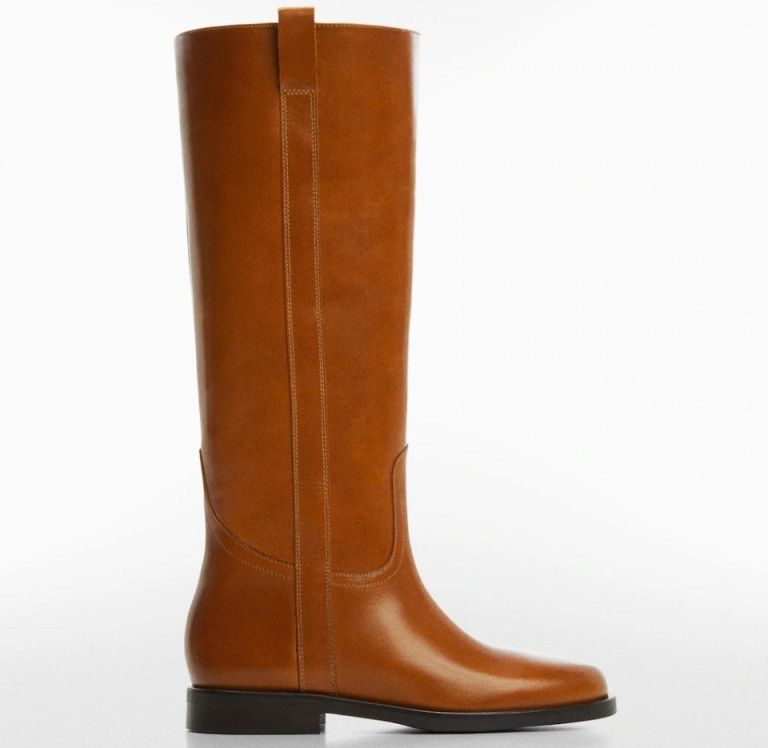 Mango Leather High-Leg Boots