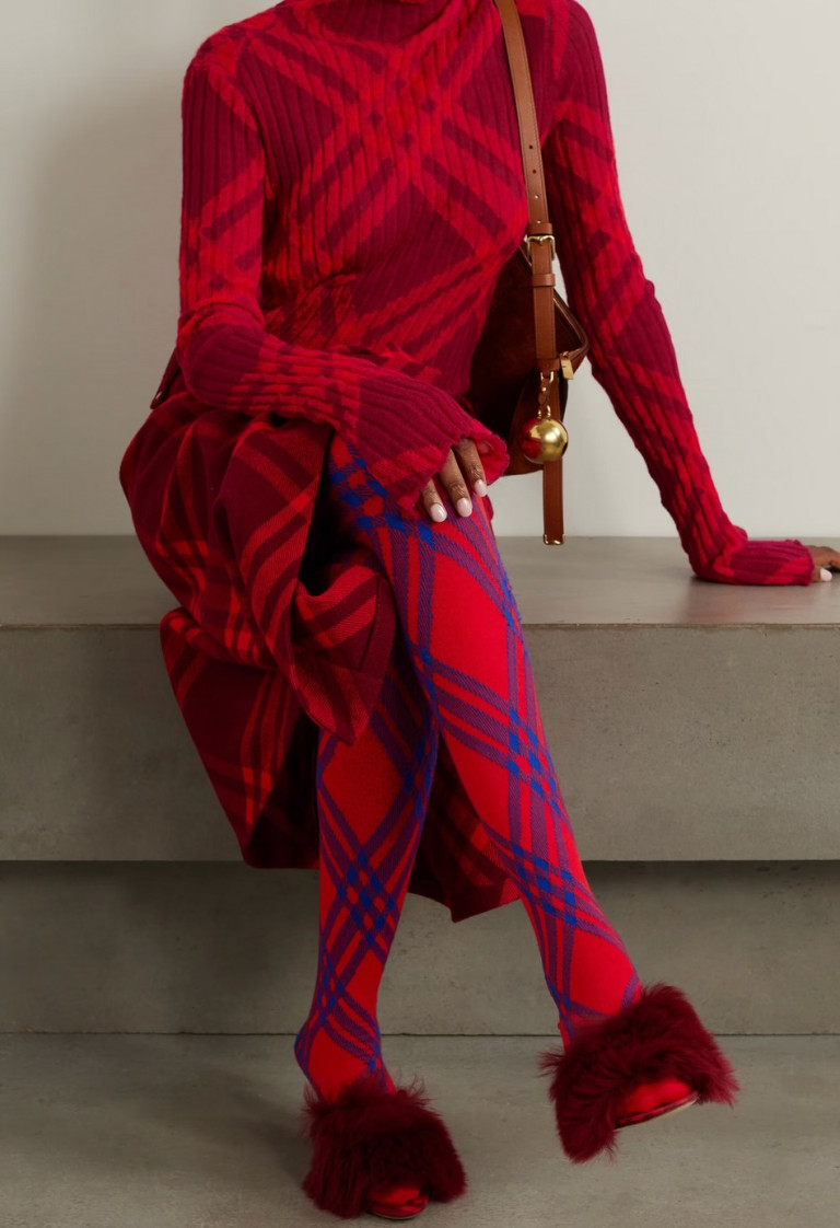 Burberry Wool-Blend Jacquard Tights