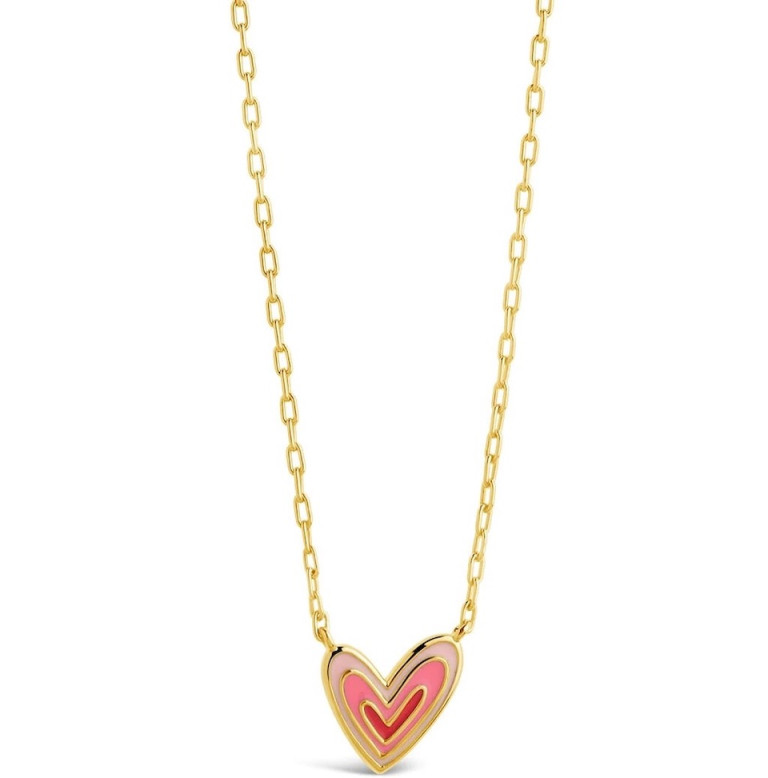 Sterling Forever Amanda Enamel Heart Pendant Necklace
