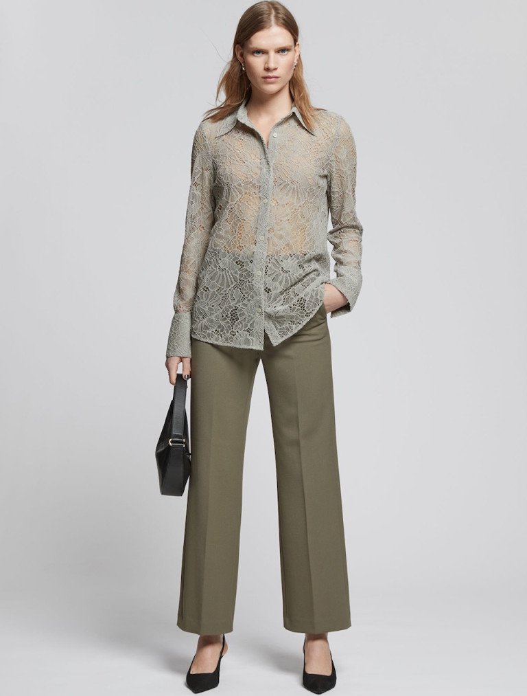 Other Stories Slim-Fit Lace Shirt