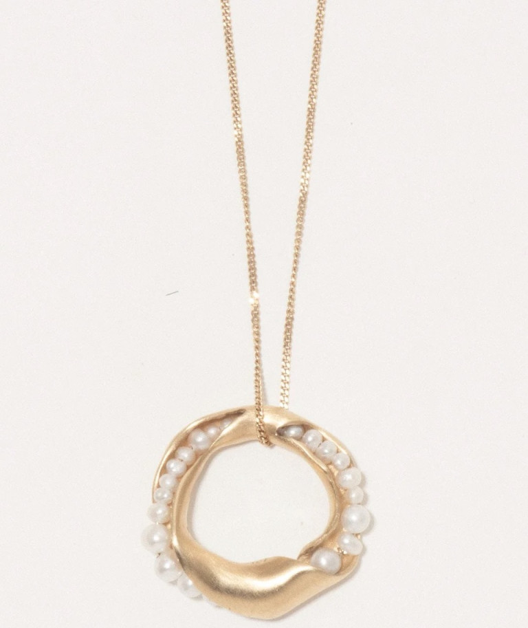 Completedworks Drippity Drip Pearl and Gold Plated Pendant