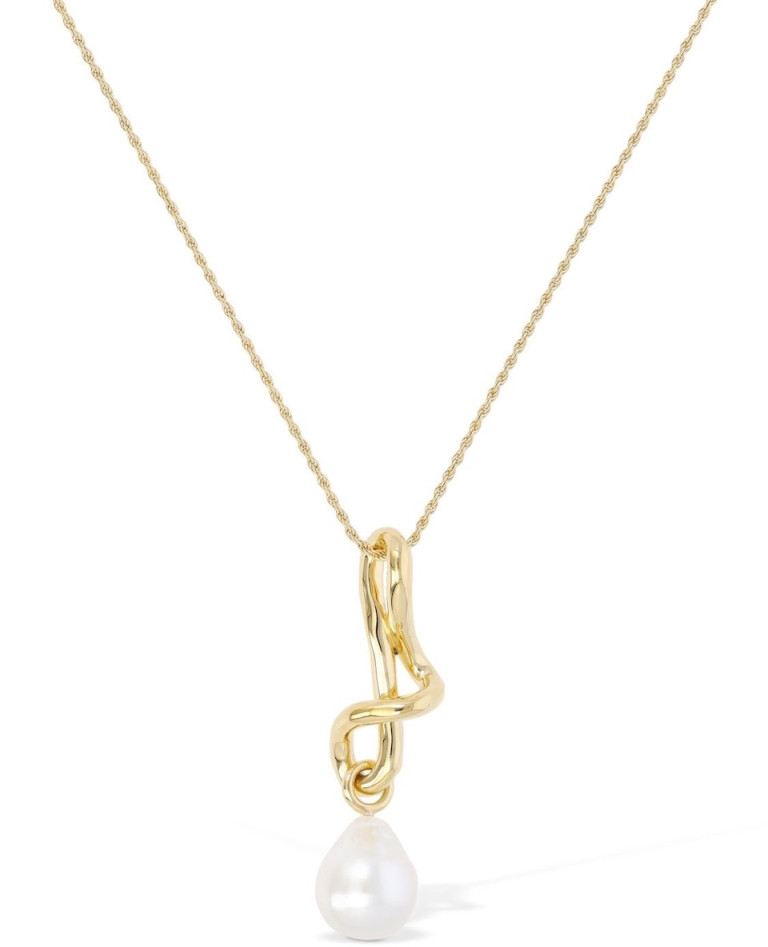 Missoma Knot Pearl Drop Necklace
