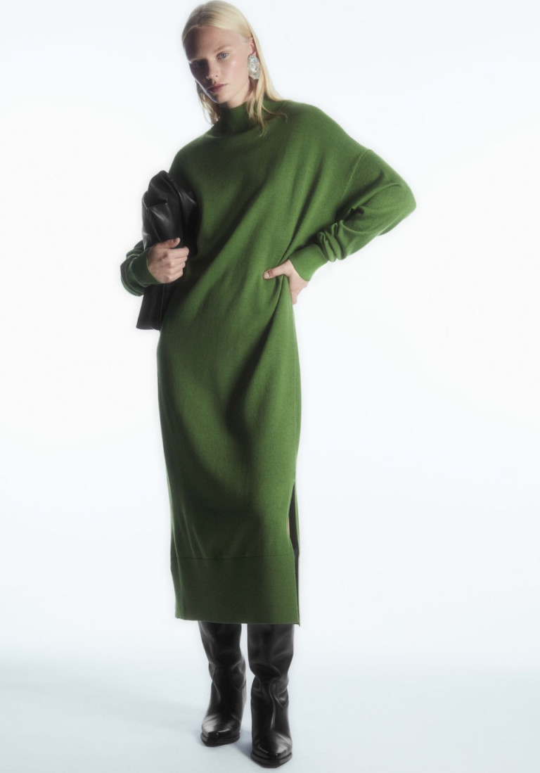 COS Lightweight Merino-Wool Turtleneck Dress