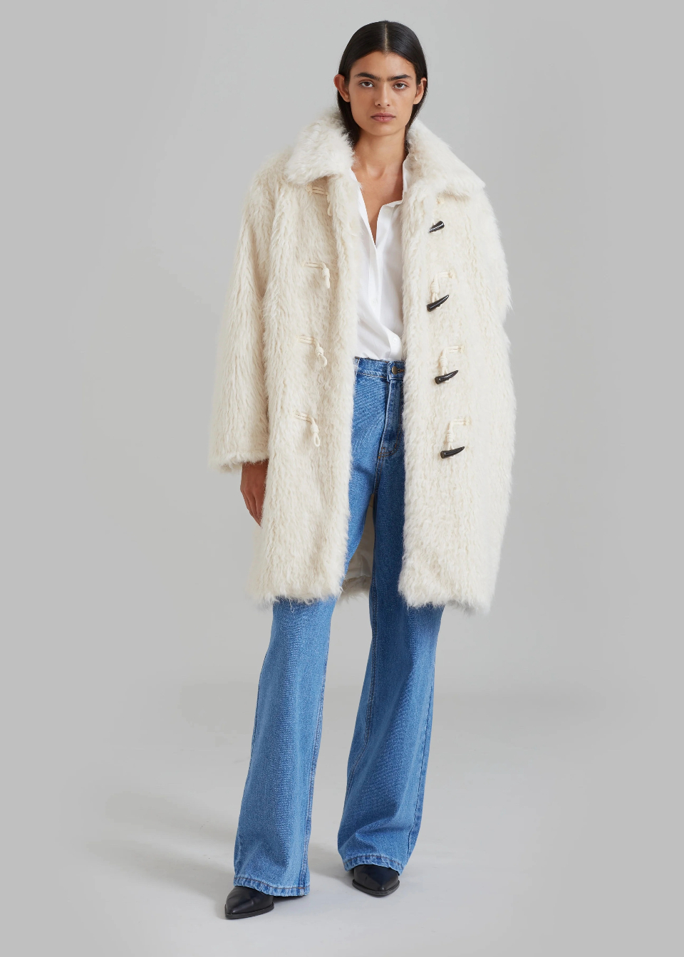 Avec les filles hot sale faux fur toggle coat