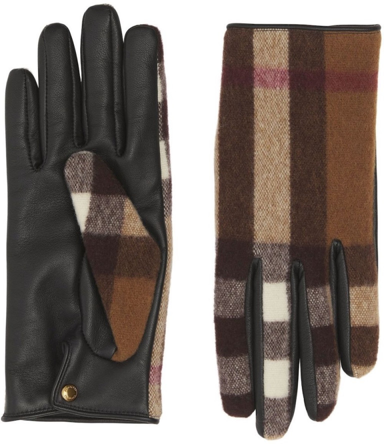 Burberry Check-Pattern Multi-Panel Gloves
