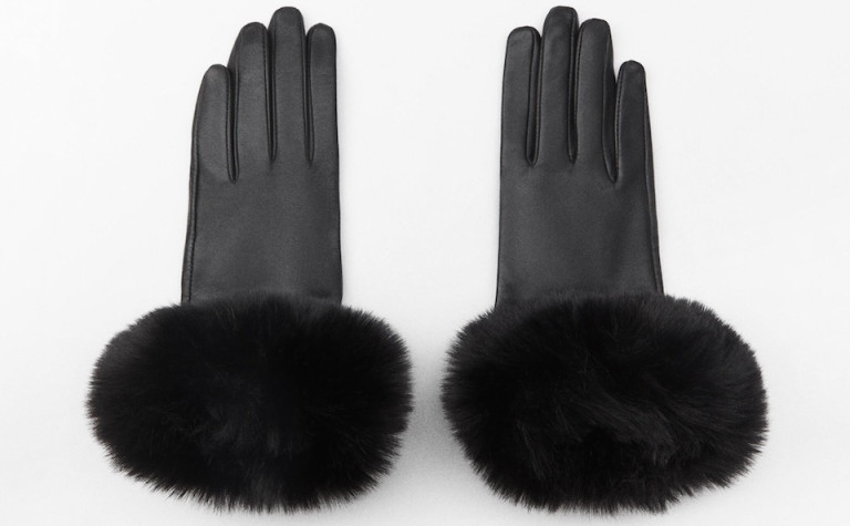 Zara Faux Fur Trim Leather Gloves