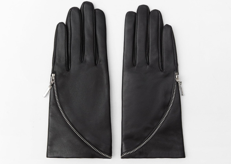 Zara Zippered Leather Gloves