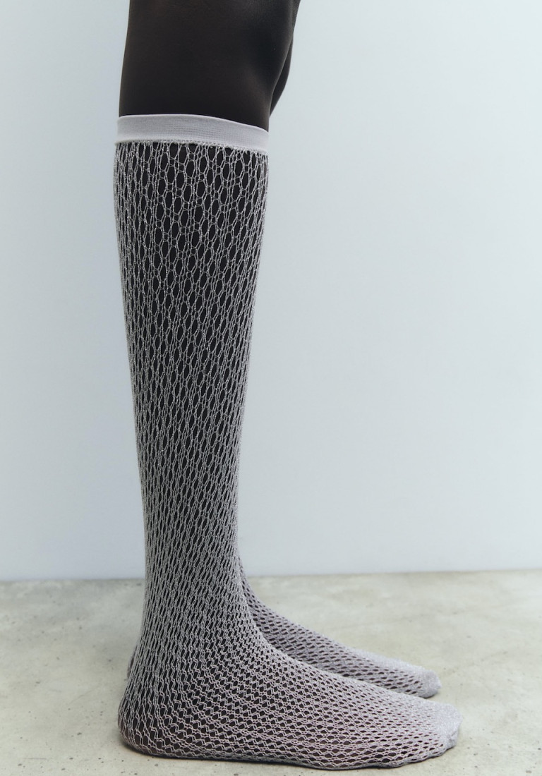 Zara Metallic Threads Socks