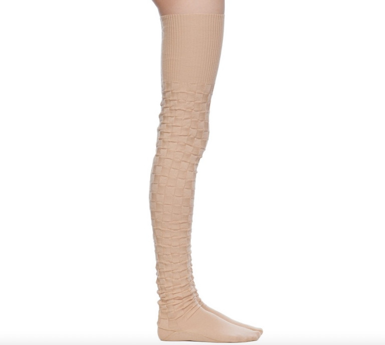 Andrej Gronau Beige Over-the-Knee Socks
