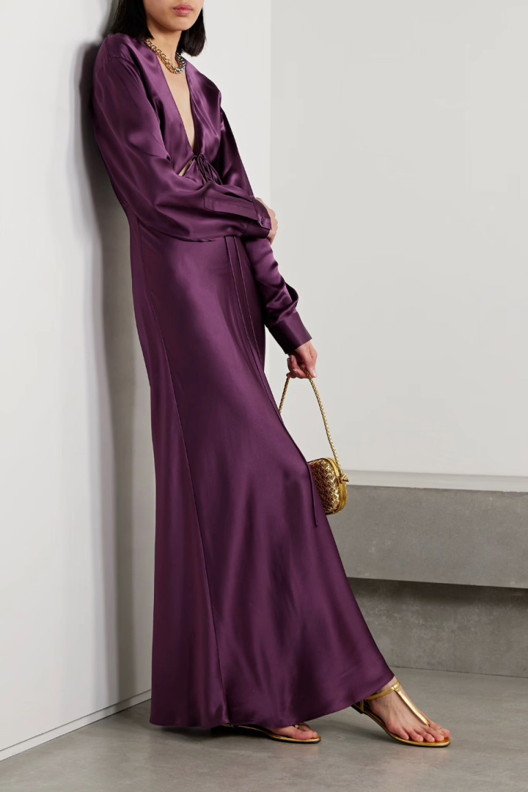 Christopher Esber Triquetra Cutout Silk-Satin Maxi Dress