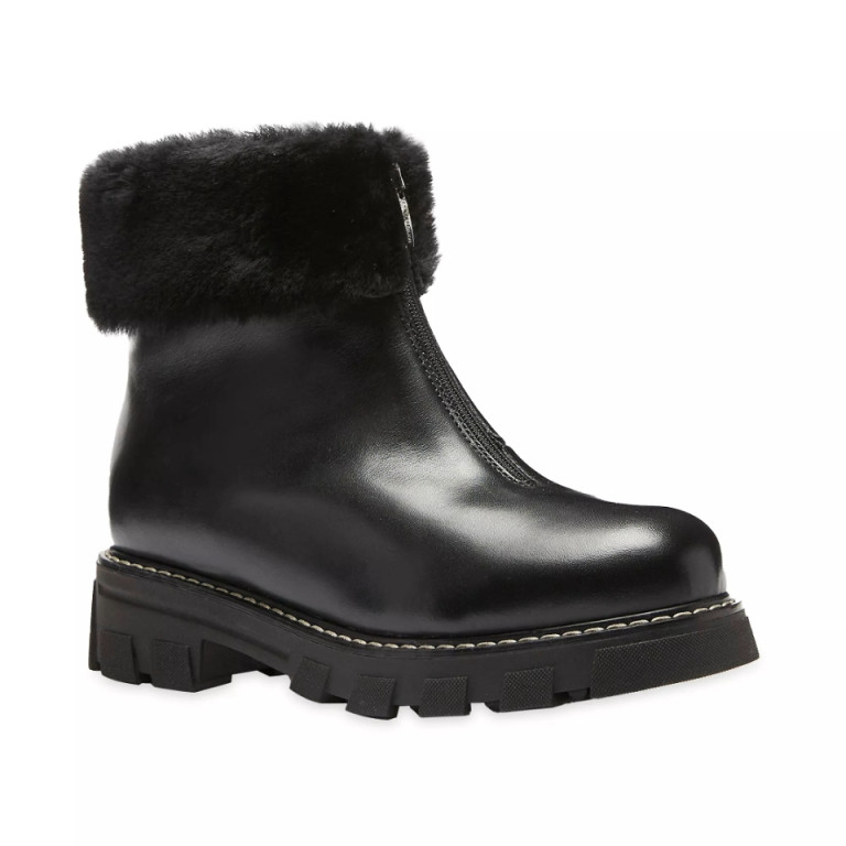 La Canadienne Abba Shearling-Trimmed Leather Booties