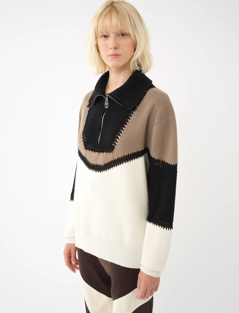 Chloe Zip-Collar Sweater