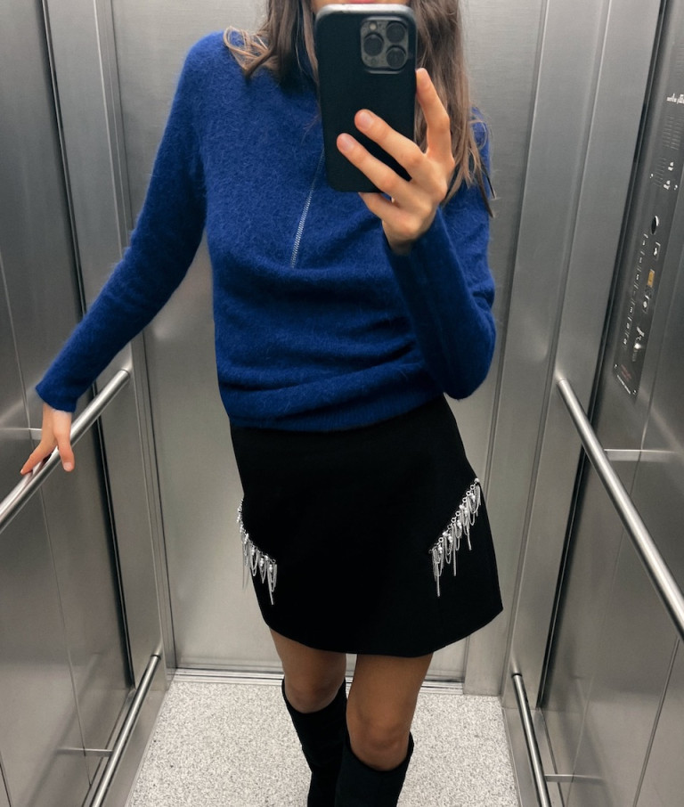 Zara Alpaca and Wool Blend Zip Sweater