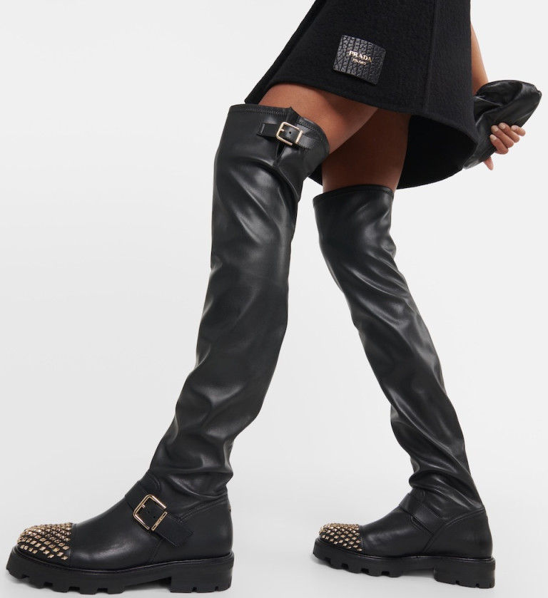 Jimmy Choo Biker II Leather Over-the-Knee Boots