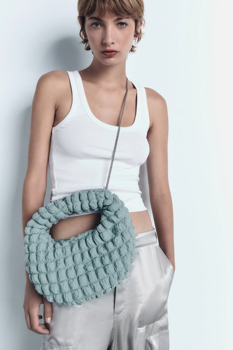 Zara Textured Fabric Bag
