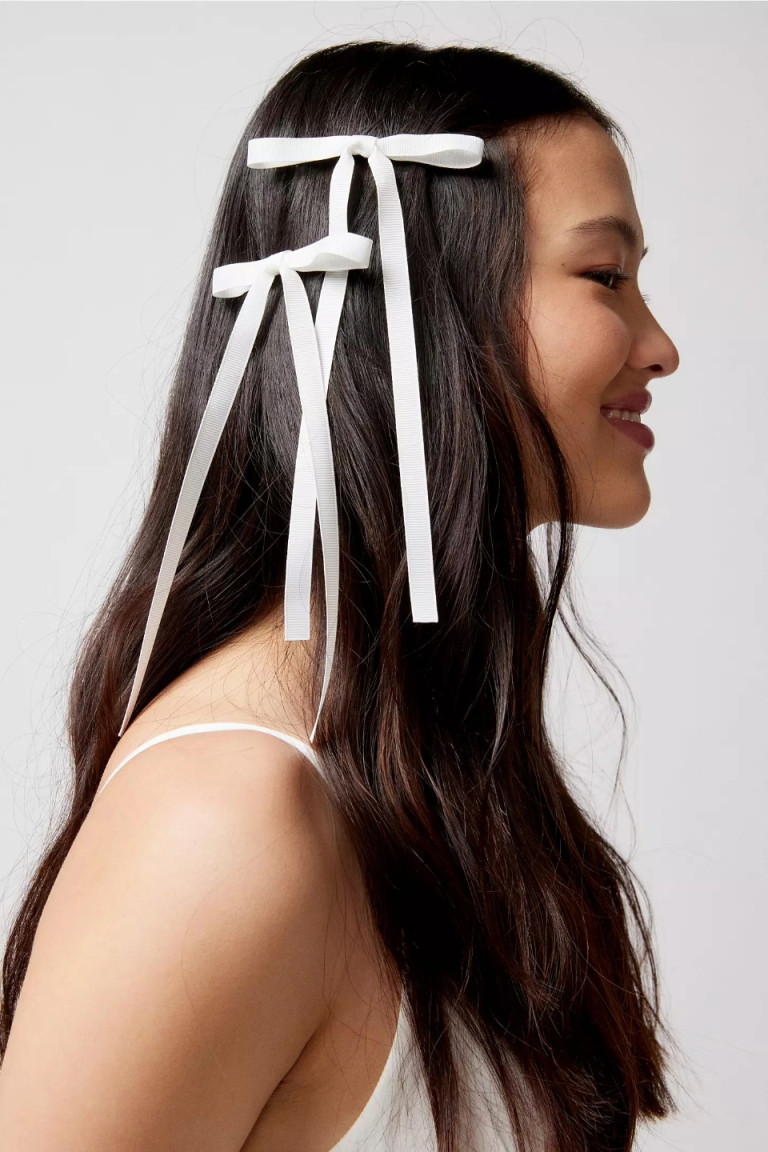 Urban Outfitters Ribbon Hair Bow Barrette Set