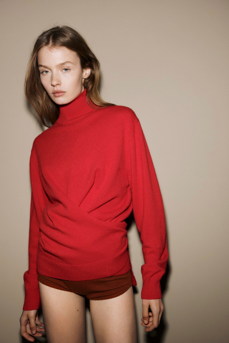 Zara 100 Cashmere Knotted Sweater