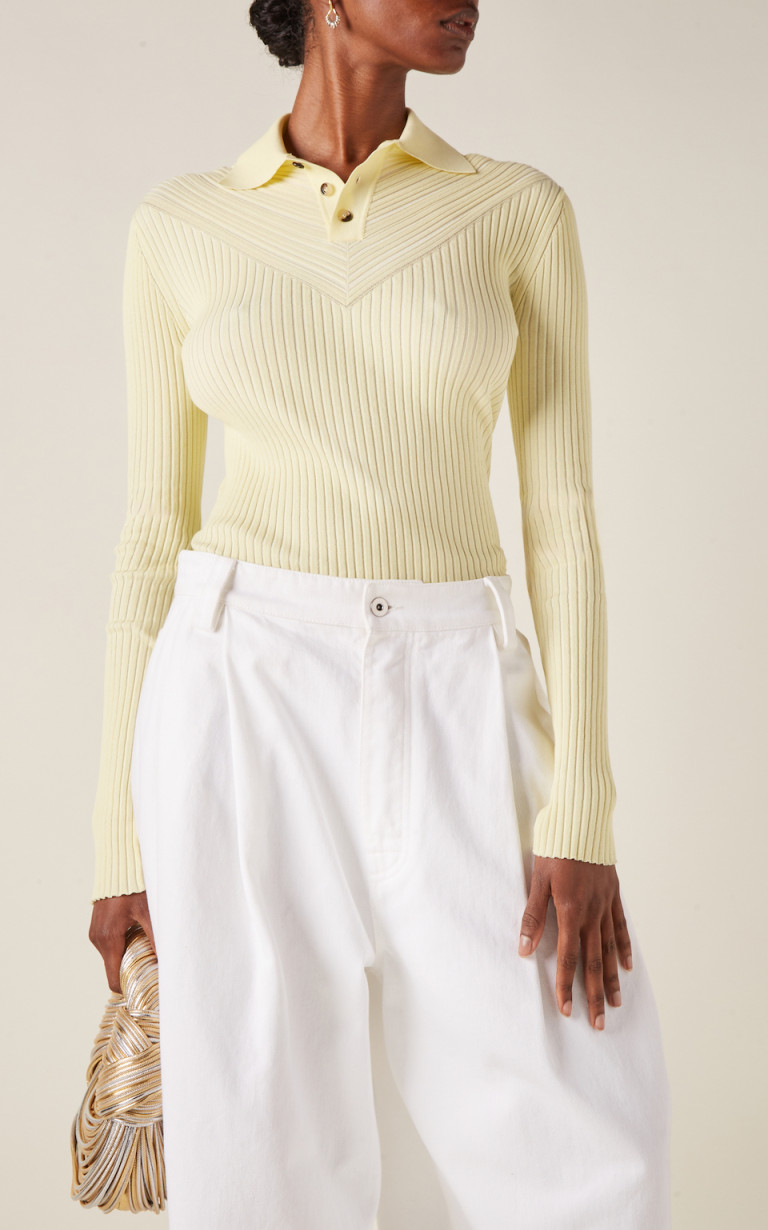 Bottega Veneta Ribbed Cotton-Blend Polo Shirt