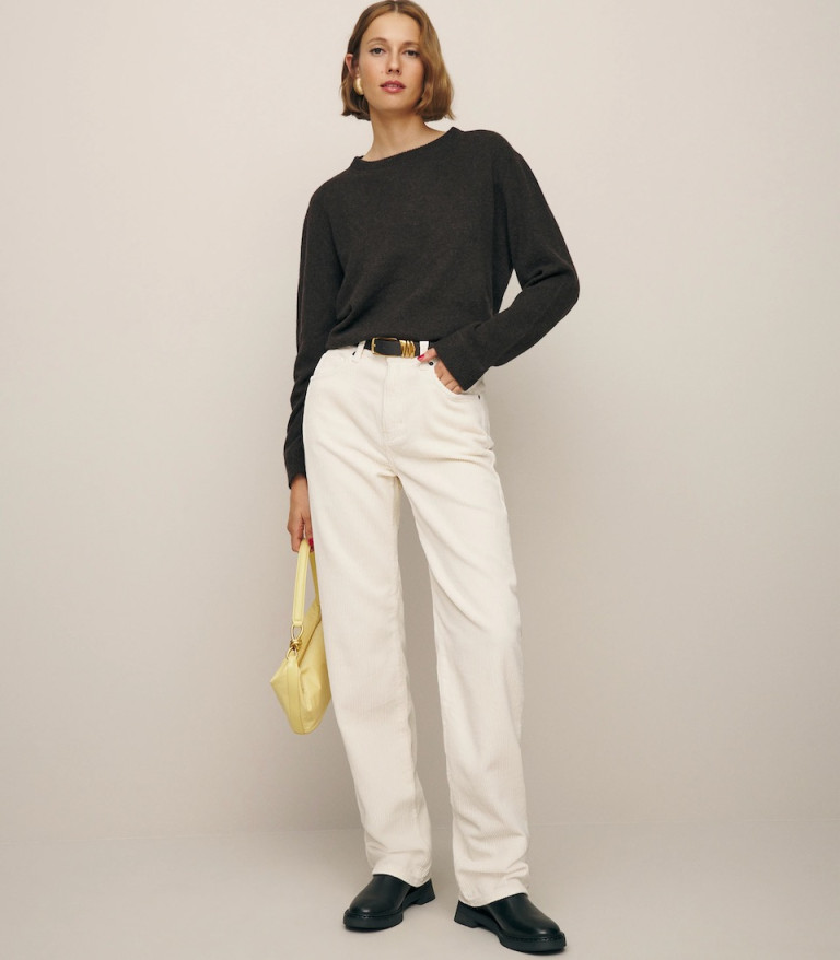 Reformation Val 90s Mid Rise Straight Corduroy Pants