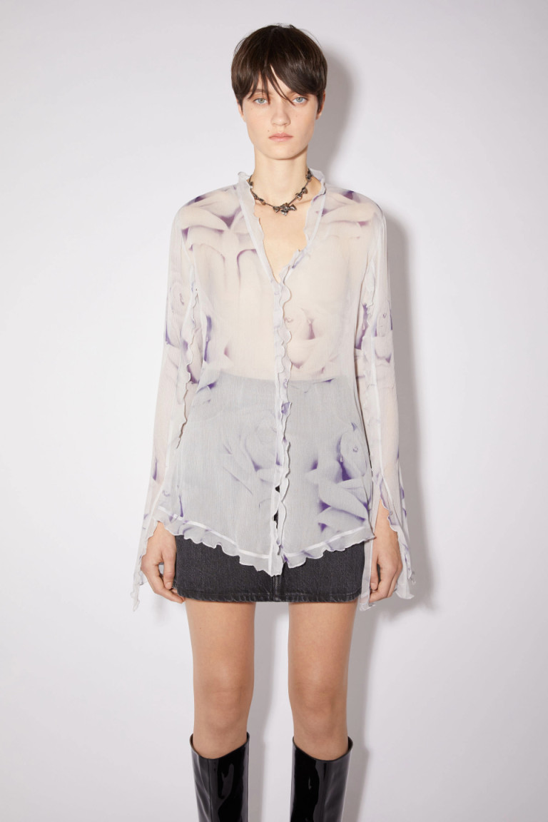 Acne Studios Printed Silk Button-Up Shirt