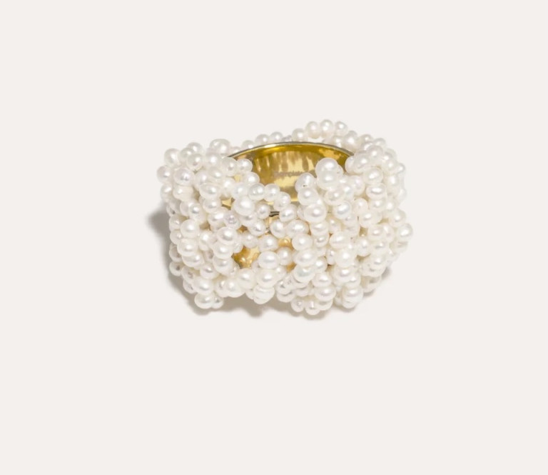 Completedworks Cove Pearl and Gold Vermeil Ring