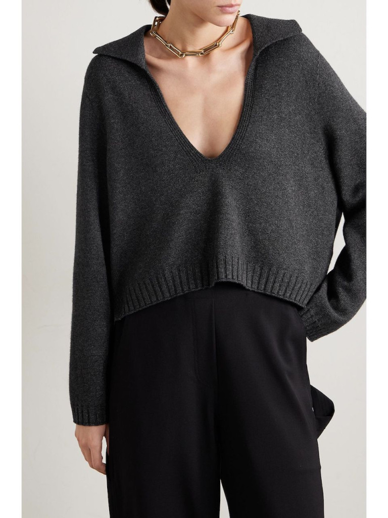 LESET Zoe Cropped Knitted Sweater