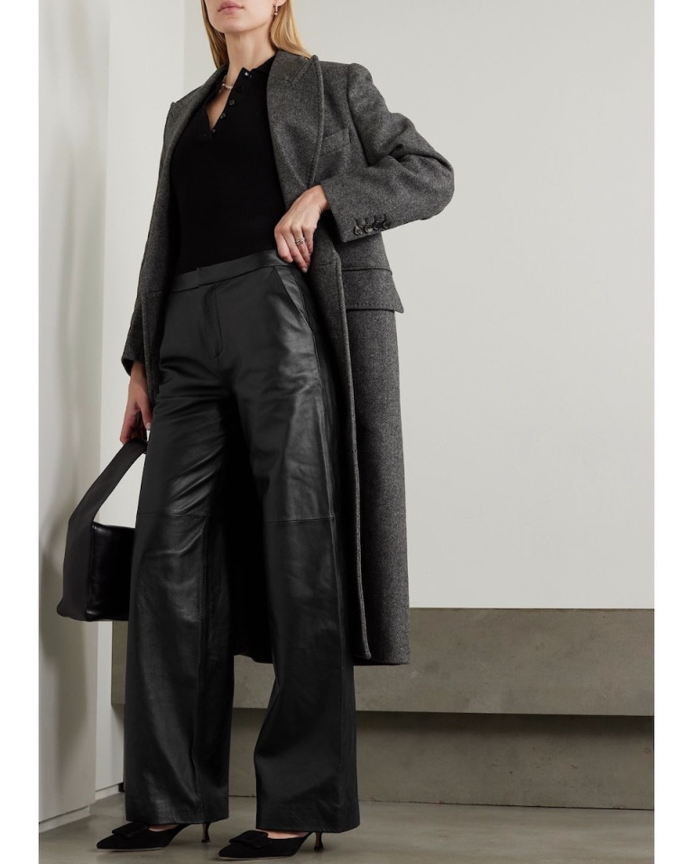 LAgence Livvy Leather Wide-Leg Pants