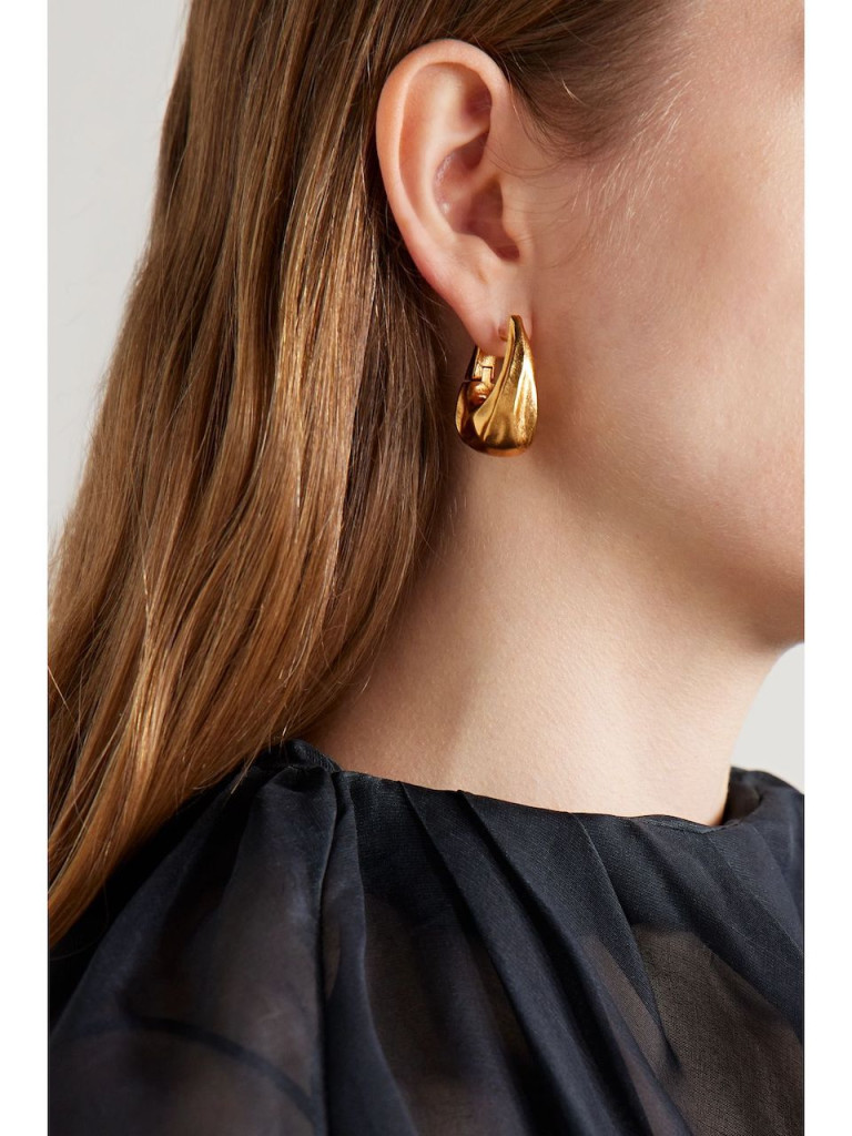 Khaite Olivia Small Gold-Tone Hoop Earrings
